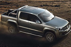Volkswagen Amarok Highline 2.0 BiTDi 180 PS 4MOTION Permanent Auto BMT in Natural Grey with Nappa Leather, Sat Nav, Tow Bar, Load Compartment Coating, Visibility Pack, 19 Inch Cantera Alloys, Leather Multi-Function Steering Wheel & Front Fog Lights